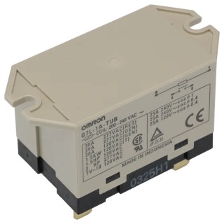 Omron Power Relay DPST 200V AC, 240 V AC Coil Voltage, 30A Switching Current, Silver Alloy Contacts G7L-1A-TUB 200/240VAC
