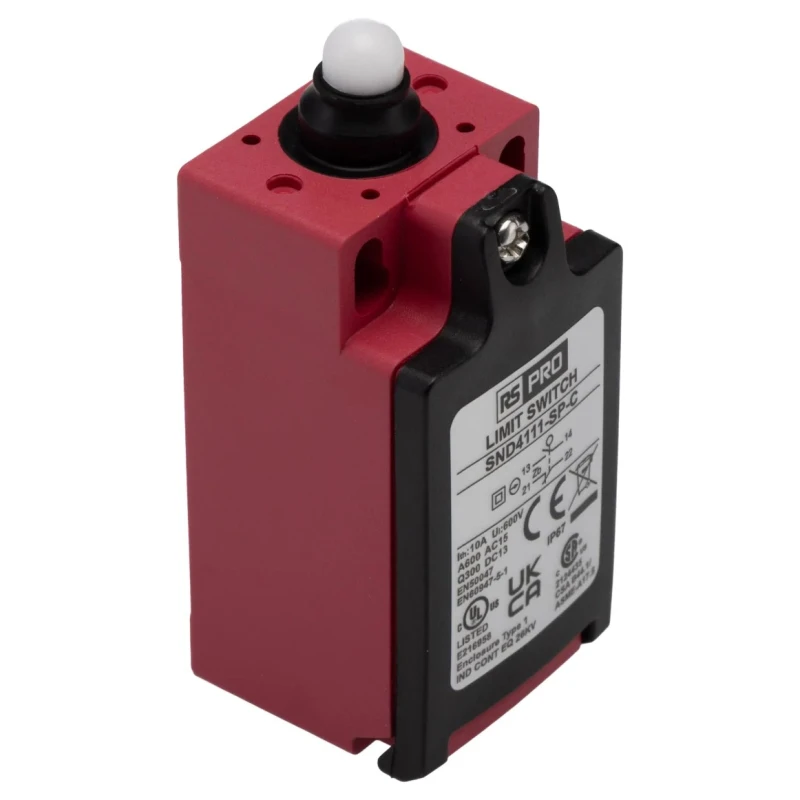 RS PRO Plunger Limit Switch, 1 NO/1 NC, IP67, Glass Reinforced Plastic Housing, 600V AC, 10A IP67