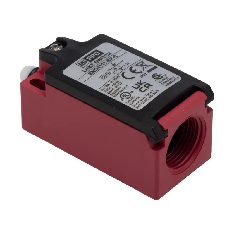 RS PRO Plunger Limit Switch, 1 NO/1 NC, IP67, Glass Reinforced Plastic Housing, 600V AC, 10A IP67