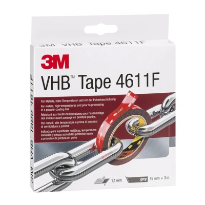 3M VHB Grey Acrylic Foam Tape 19mm Width x Length x 1.1mm Thickness 4611F 3M 4611 19mm x 3m