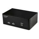 StarTech.com 2 Port 2 Displays USB DisplayPort KVM Switch 3.5 mm Stereo 3840 x 2160 pixel Maximum Resolution SV231DPDDUA2