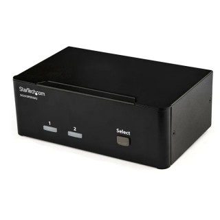 StarTech.com 2 Port 2 Displays USB DisplayPort KVM Switch 3.5 mm Stereo 3840 x 2160 pixel Maximum Resolution SV231DPDDUA2