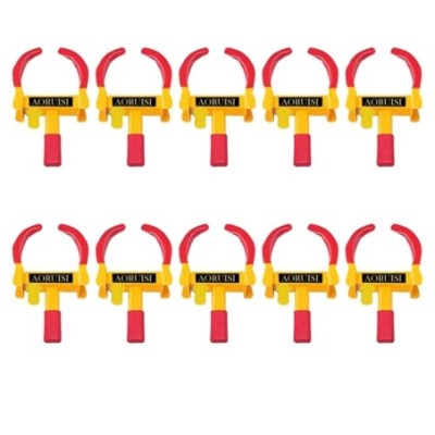 Buy Robustt Wheel Locker Red & Yellow With 2 Keys (Pack Of 10)