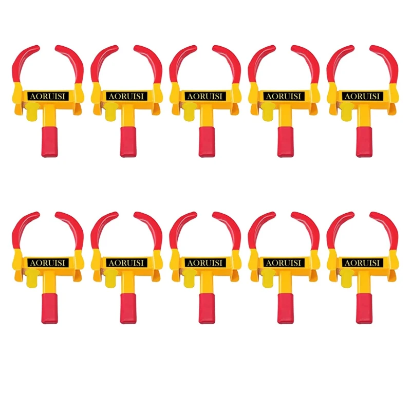 Buy Robustt Wheel Locker Red & Yellow With 2 Keys (Pack Of 10)
