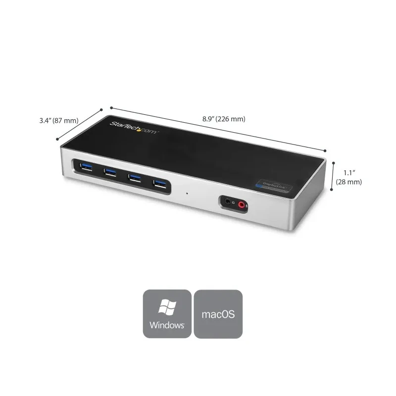 StarTech.com USB C Docking Station with 6 USB 3.0 Ports, DisplayPort, HDMI, Thunderbolt 3, 4096 x 2160 Pixel DK30A2DH