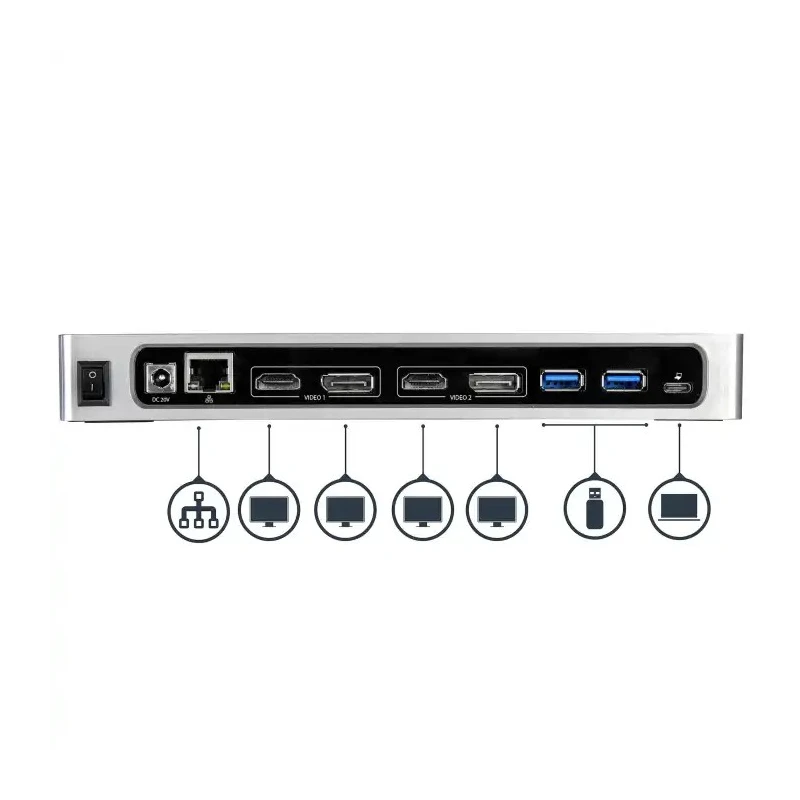 StarTech.com USB C Docking Station with 6 USB 3.0 Ports, DisplayPort, HDMI, Thunderbolt 3, 4096 x 2160 Pixel DK30A2DH