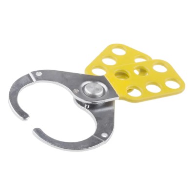 RS PRO Yellow 6-Lock Steel Vinyl Coated Lockout Hasp 9.25 mm Shackle Diameter 38 mm Shackle Length 818-8098