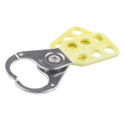 RS PRO Yellow 6-Lock Lockout Hasp Steel Vinyl Coated 9.25mm Shackle Diameter 818-8094