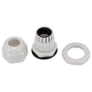 HellermannTyton Grey Nylon Cable Gland M20 Thread Size, Cable Diameter 6 mm to 12 mm, IP68, RoHS Compliant NGM20S-GY