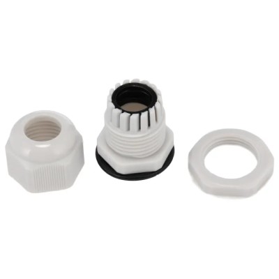 HellermannTyton Grey Nylon Cable Gland M20 Thread Size, Cable Diameter 6 mm to 12 mm, IP68, RoHS Compliant NGM20S-GY