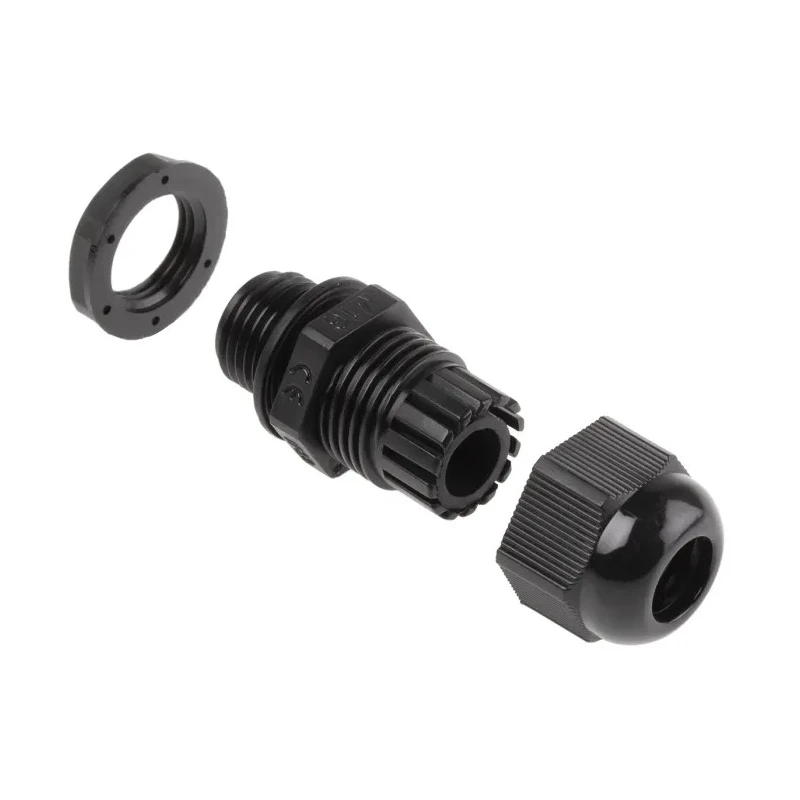 HellermannTyton NGM Series Black Polyamide 66 Cable Gland M16 Thread, 5 mm to 10 mm, IP68 NGM16-BLK