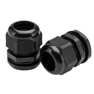 HellermannTyton Black Polyamide 66 Cable Gland M32 Thread Size, 18 mm Min. Cable Dia., 25 mm Max. Cable Dia., IP68 NGM32-BLK