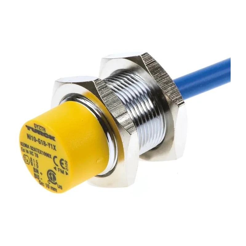 Turck Threaded Barrel Inductive Proximity Sensor M18 x 1, 8.2 V DC, 10 mm Detection Range, NAMUR Output Ni10-G18-Y1X