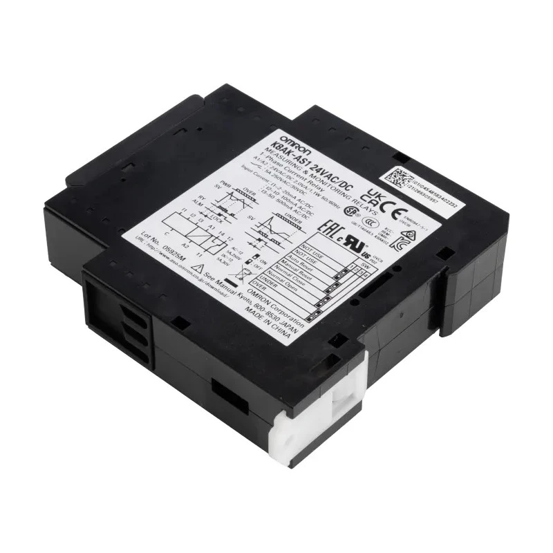 Omron Monitoring Relay 1 Phase SPDT DIN Rail Mount 24 V dc/ac Sensitivity 2mA to 500mA K8AK-AS1 24VAC/DC