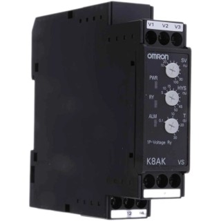 Omron Monitoring Relay 1 Phase SPDT DIN Rail 100V AC 240V AC 30V AC K8AK-VS2 24VAC/DC