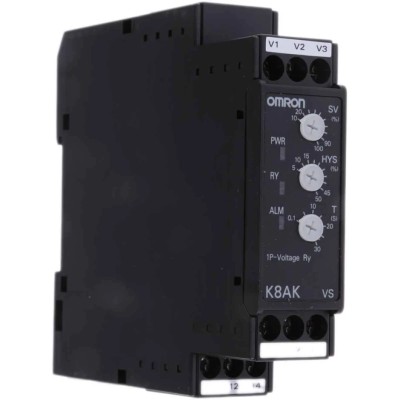 Omron Monitoring Relay 1 Phase SPDT DIN Rail 100V AC 240V AC 30V AC K8AK-VS2 24VAC/DC