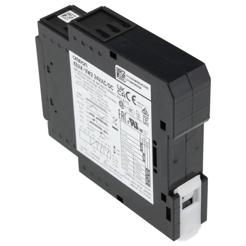 Omron Monitoring Relay, 1 Phase, SPDT Contact Configuration, DIN Rail Mount, 100V AC/240 V AC/24 V DC K8AK-VW2 24VAC/DC