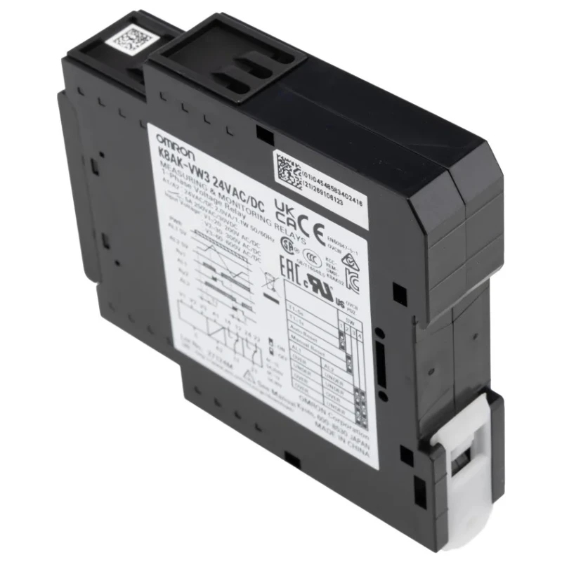 Omron Monitoring Relay 1 Phase 2 x SPDT DIN Rail Mount 100V AC 240V AC 24V DC K8AK-VW3 24VAC/DC