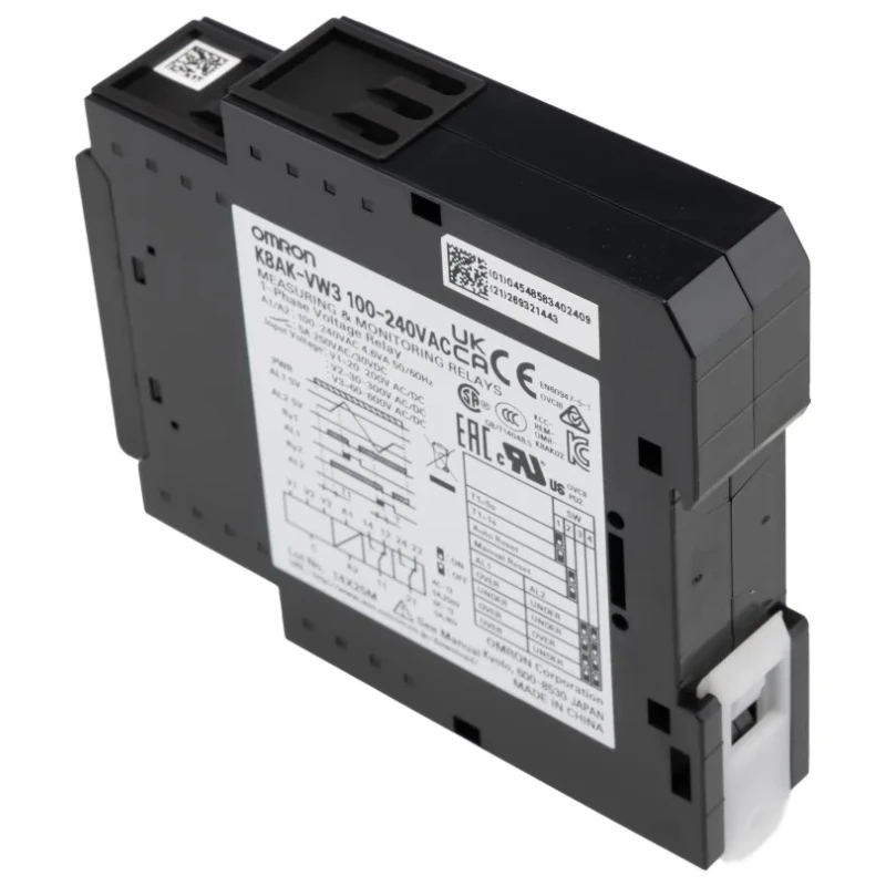 Omron Monitoring Relay 1 Phase 2 x SPDT Contact, DIN Rail Mount, 24 V DC 100-240 V AC K8AK-VW3 100-240VAC