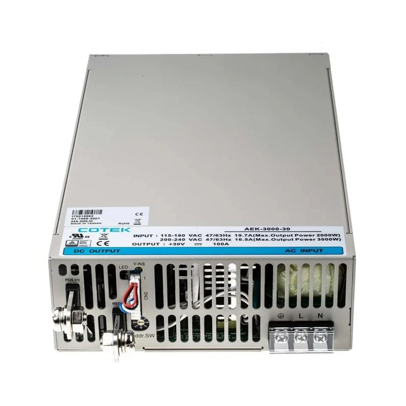 COTEK 3 kW 30 V Rack Mount Switching Power Supply AEK-3000-30