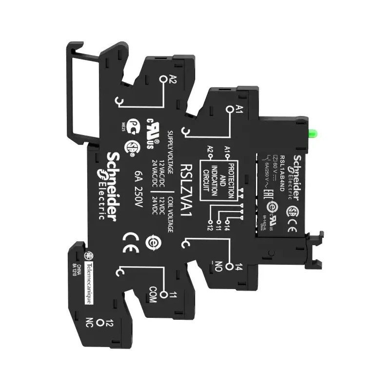 Schneider Electric DIN Rail Interface Relay 60V DC Coil 6A Switching Current SPDT RSL1PVPU