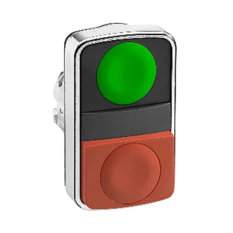 Schneider Electric Harmony XB4 Series Red, Green Momentary Rectangular Metal Push Button Head 22 mm Cutout IP69K ZB4BL7340