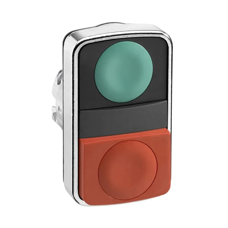 Schneider Electric Harmony XB4 Series Red, Green Momentary Rectangular Metal Push Button Head 22 mm Cutout IP69K ZB4BL7340