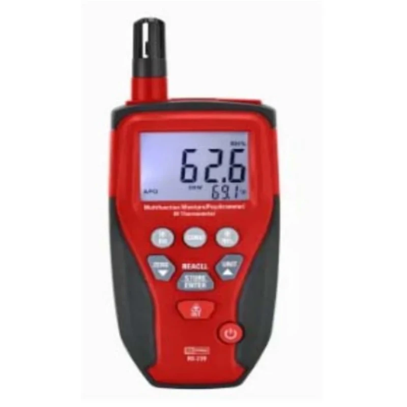 RS PRO Multifunction Moisture Meter Digital Display Battery-Powered ±2 % Accuracy DT-229/239