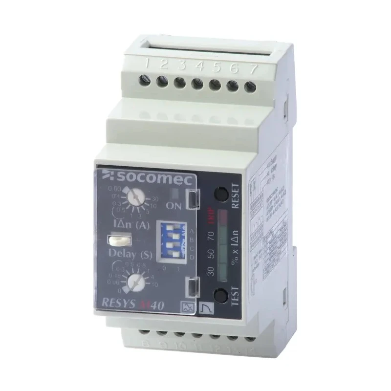 Socomec Earth Leakage Relay Fully Configurable 2 CO Contact 0.03 to 30 A Adjustment 0-10s Delay 49413723