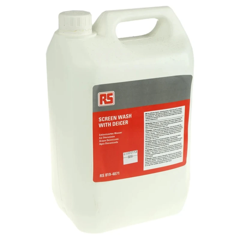 RS PRO 5 L Diluted Screen Wash Bottle with Methanol, REACH and EN 166 Compliant 819-4071