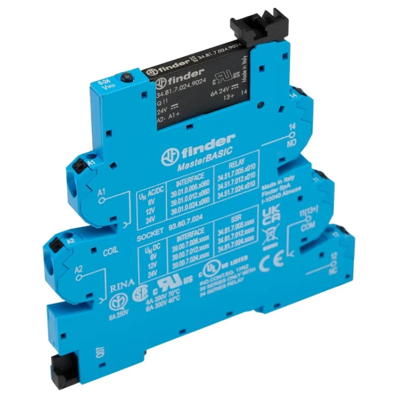 Finder Series 39 Solid State Interface Relay, Control Voltage 26.4V, 6A Load, DIN Rail Push-in Terminals 39.00.7.024.9024