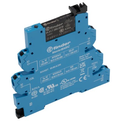 Finder 39 Series Electromechanical Interface Relay SPDT, DIN Rail, 230V AC Coil, 6A Load Current, 4.3mA 39.01.8.230.0060
