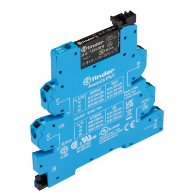 Finder 39 Series Interface Relay, DIN Rail Mount, 24V AC/DC Coil, SPST Contact, 6A Switching Current 39.51.0.024.0060