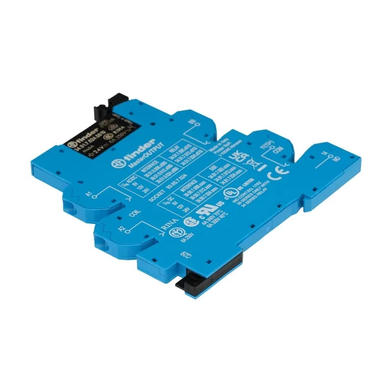 Finder 39 Series Interface Relay, DIN Rail Mount, 24V AC/DC Coil, SPST Contact, 6A Switching Current 39.51.0.024.0060