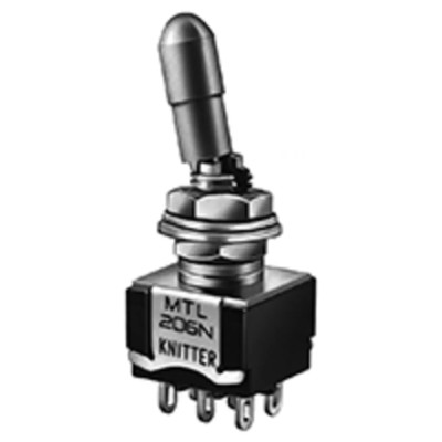 KNITTER-SWITCH Panel Mount Toggle Switch DPDT On-On-On 250V AC 4A MTL 206 PA