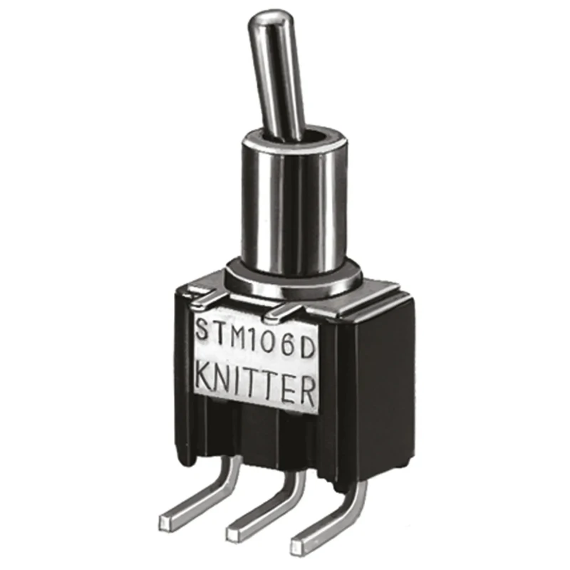 KNITTER-SWITCH Toggle Switch PCB Mount On-On SPDT Through Hole Terminal 250 V ac STM 106 D-RA