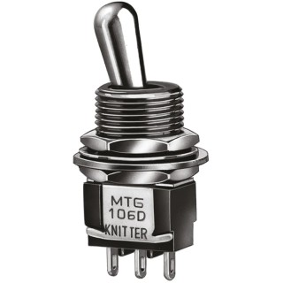 KNITTER-SWITCH Toggle Switch Panel Mount On-On SPDT 4A 250V AC Chrome Plated Actuator MTG 106 D