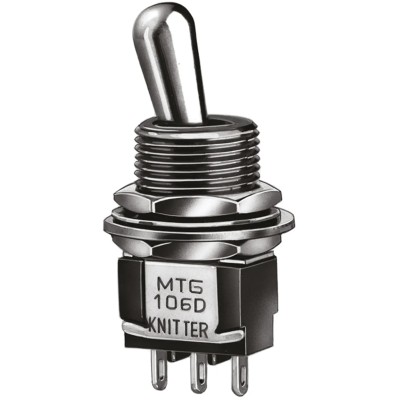 KNITTER-SWITCH Toggle Switch Panel Mount On-On SPDT 4A 250V AC Chrome Plated Actuator MTG 106 D
