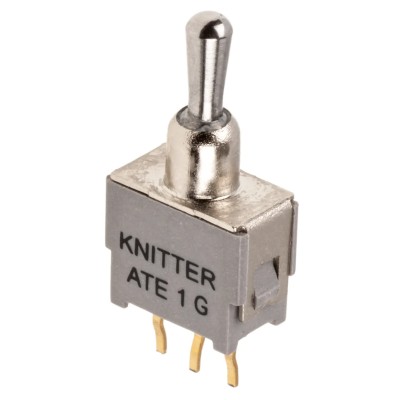 KNITTER-SWITCH Toggle Switch, PCB Mount, On-Off-On, SPDT, Through Hole Terminal, 48 V dc, 48 V ac ATE 1 G