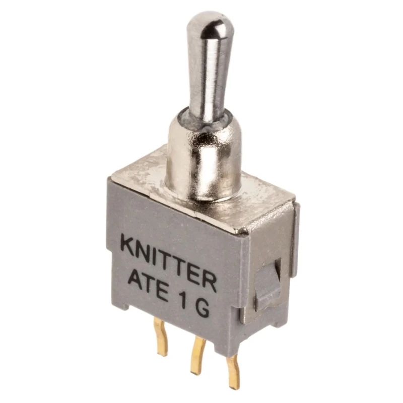 KNITTER-SWITCH Toggle Switch, PCB Mount, On-Off-On, SPDT, Through Hole Terminal, 48 V dc, 48 V ac ATE 1 G