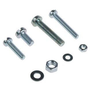 RS PRO Steel Slot Drive Machine Screw Nut and Washer Kit 2370 Pieces DIN 84/934/125A 6-25mm 819-9000