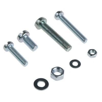 RS PRO Steel Slot Drive Machine Screw Nut and Washer Kit 2370 Pieces DIN 84/934/125A 6-25mm 819-9000