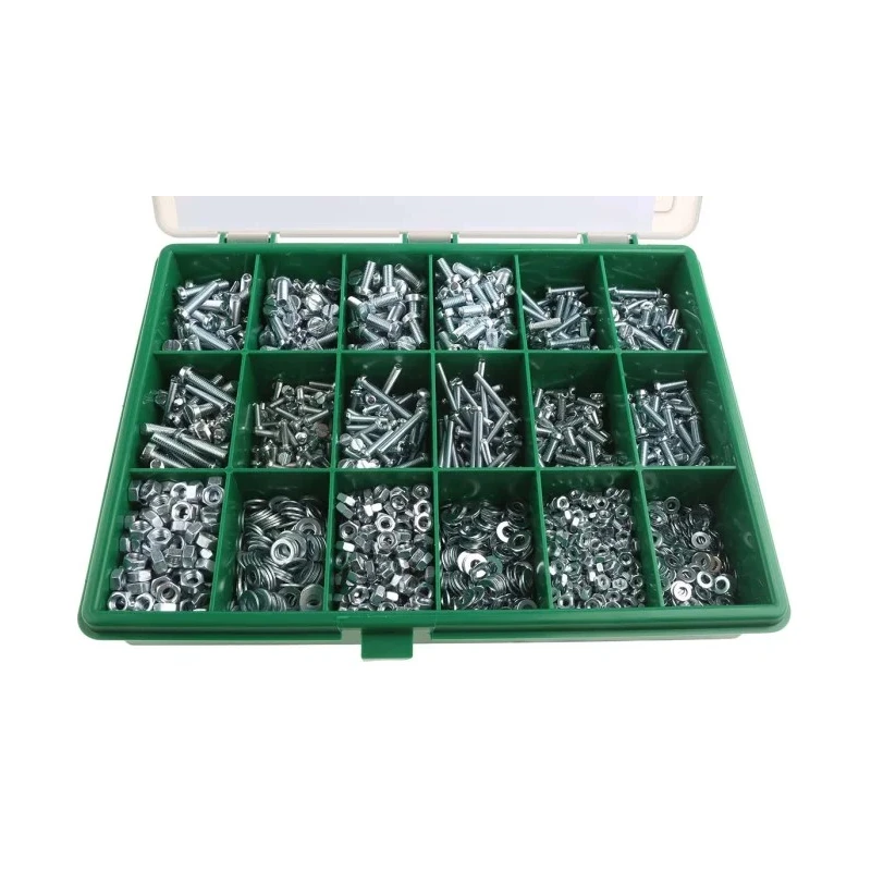 RS PRO Steel Slot Drive Machine Screw Nut and Washer Kit 2370 Pieces DIN 84/934/125A 6-25mm 819-9000
