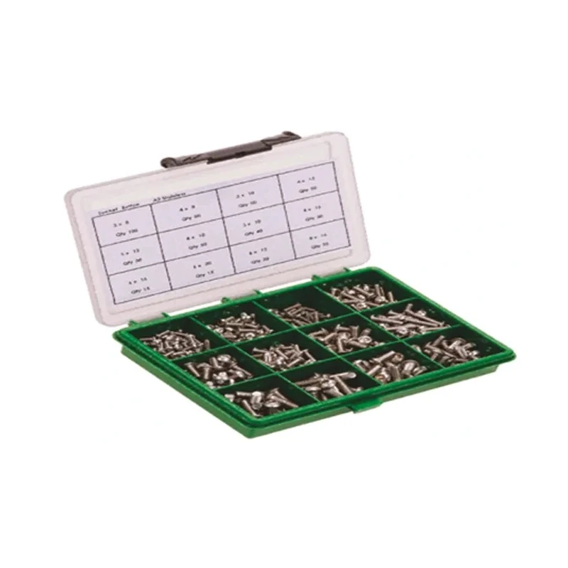 RS PRO Stainless Steel Hex Socket Drive Cap Screw/Bolt Kit 431 Pieces DIN 912 12-50mm 819-9007