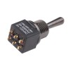 RS PRO Toggle Switch PCB Mount On-Off-On DPDT Brass Actuator IP67 Sealed 28V DC 250V AC 820-0510