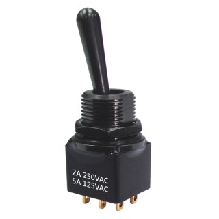 RS PRO Toggle Switch PCB Mount On-Off-On DPDT Solder Terminal 28V dc 250V ac 820-0514