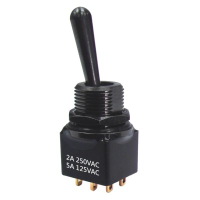 RS PRO Toggle Switch PCB Mount On-Off-On DPDT Solder Terminal 28V dc 250V ac 820-0514