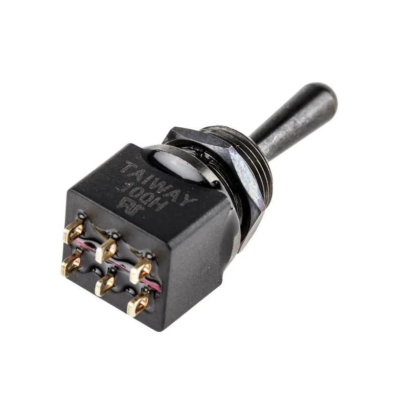 RS PRO Toggle Switch PCB Mount On-On-On DPDT 5A 28V dc 250V ac Brass Actuator 820-0520
