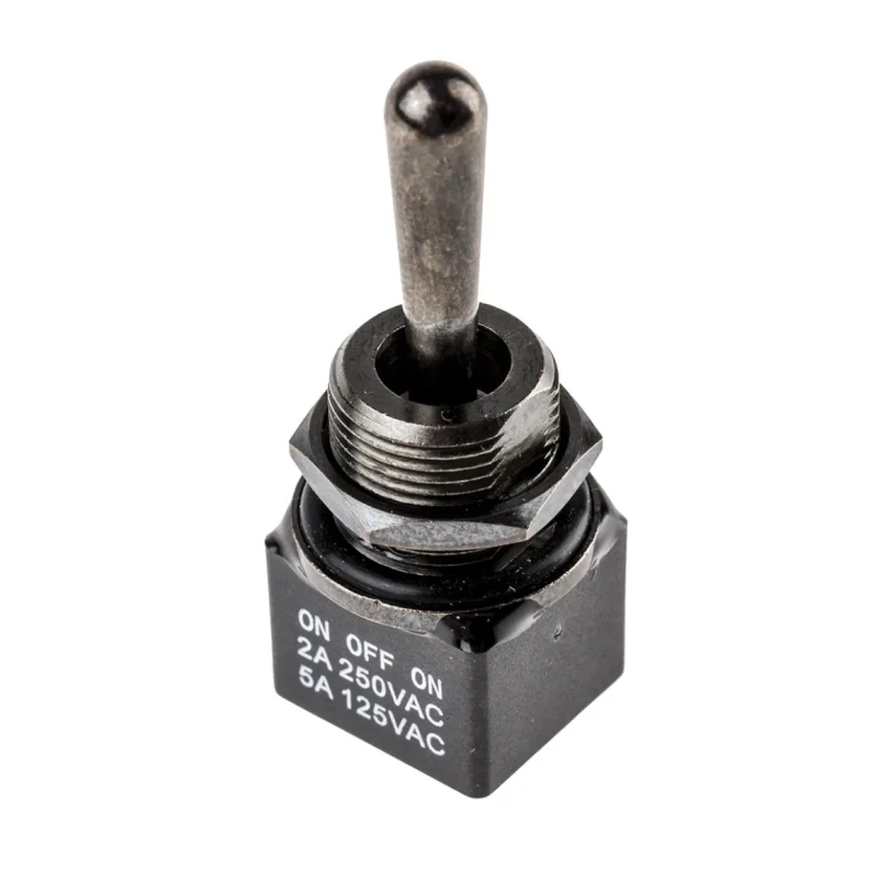 RS PRO Toggle Switch PCB Mount On-Off-On DPDT 28 V dc 250 V ac Brass Actuator 820-0517