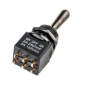 RS PRO Toggle Switch PCB Mount On-Off-On DPDT 28 V dc 250 V ac Brass Actuator 820-0517